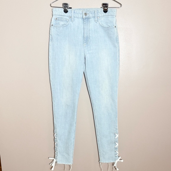 Joe's Jeans Light Wash Lace-Up Skinny Jeans - Picture 2 of 10